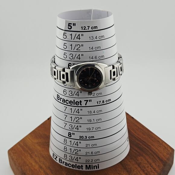 Fossil Women's Silver Tone Boyfriend Watch Black Rose Gold Calendar Dial AM-3913 - Picture 7 of 7